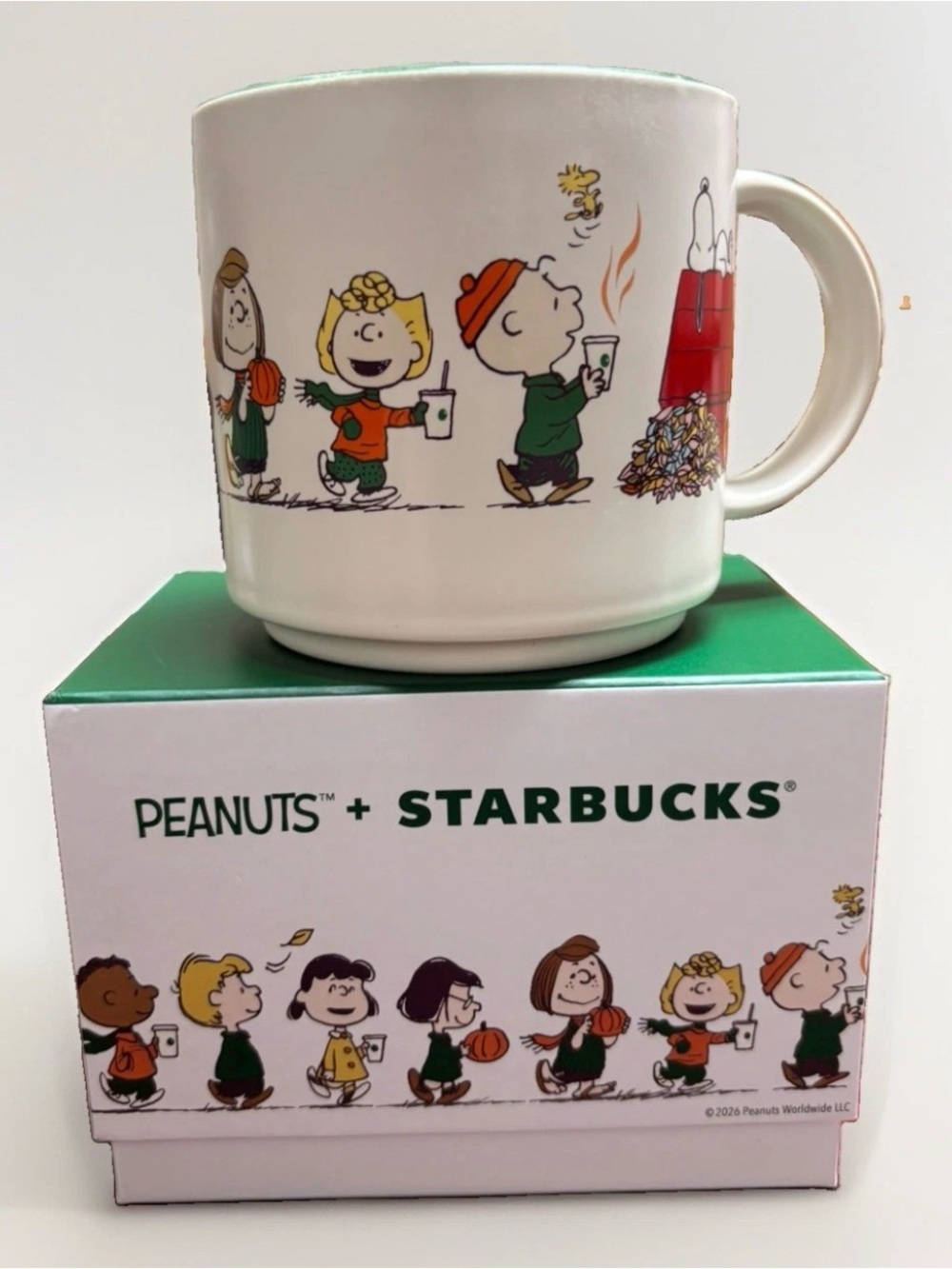 Peanuts x Starbucks White Ceramic Holiday Mug - Charlie Brown Characters